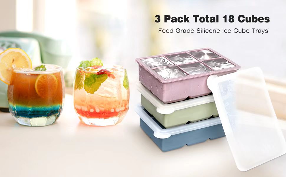 Excnorm Ice Cube Trays 3 Pack