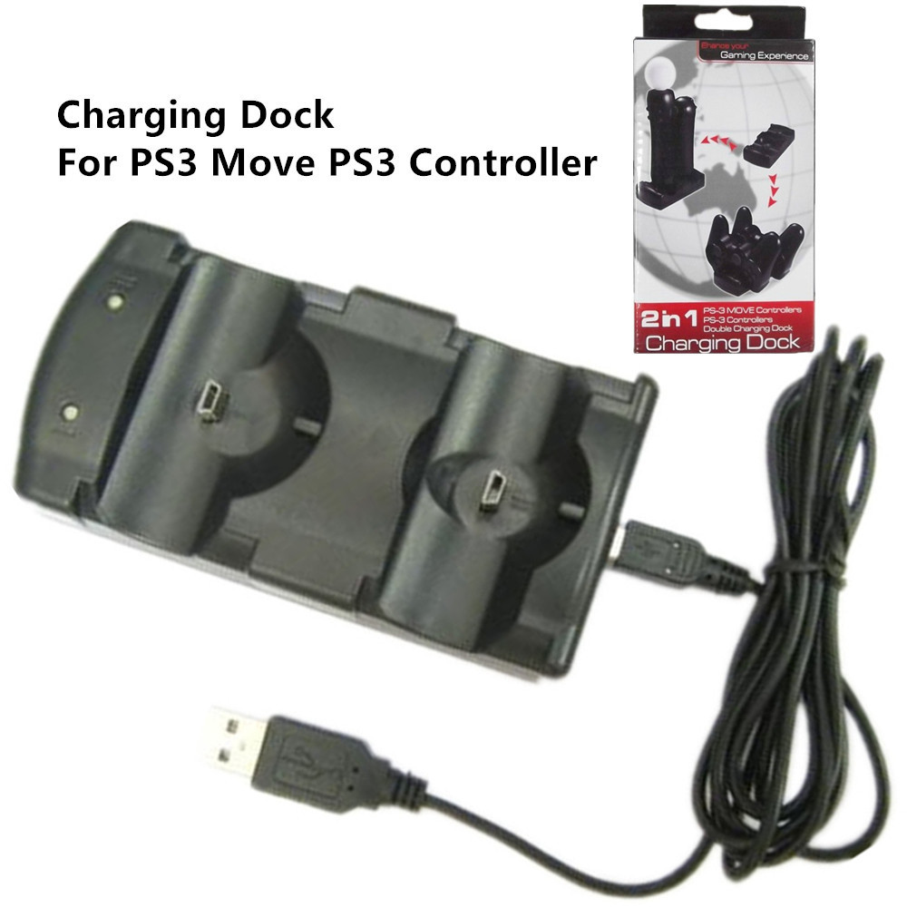 China 2 in 1 Double Charging Dock Charger for PS3 Controller and PS3 Move on sale