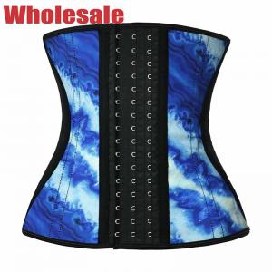 China Mixed Blue Tie Dye Latex Sport Waist Trainer For Women Weight Loss Everyday Wear on sale