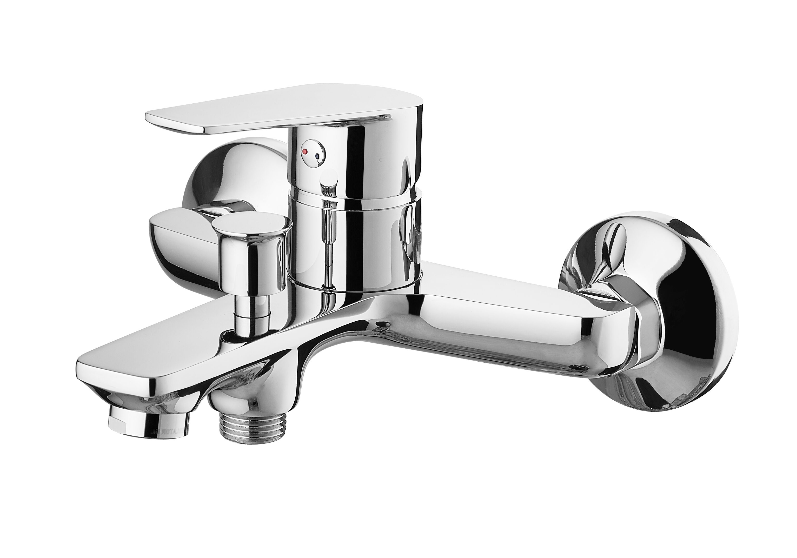Chrome Brass Bath Shower Faucet Surface-Mounted Single Lever