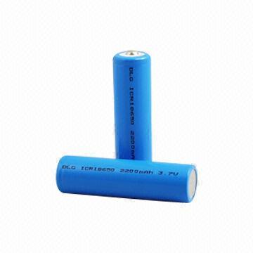 Cheap Rechargeable Lithium Batteries, DLG Full Capacity of 2,200mAh, LC 18650 CR123A Battery for sale