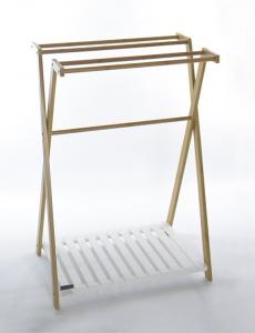 China Bamboo And MDF Free Standing Towel Rack on sale