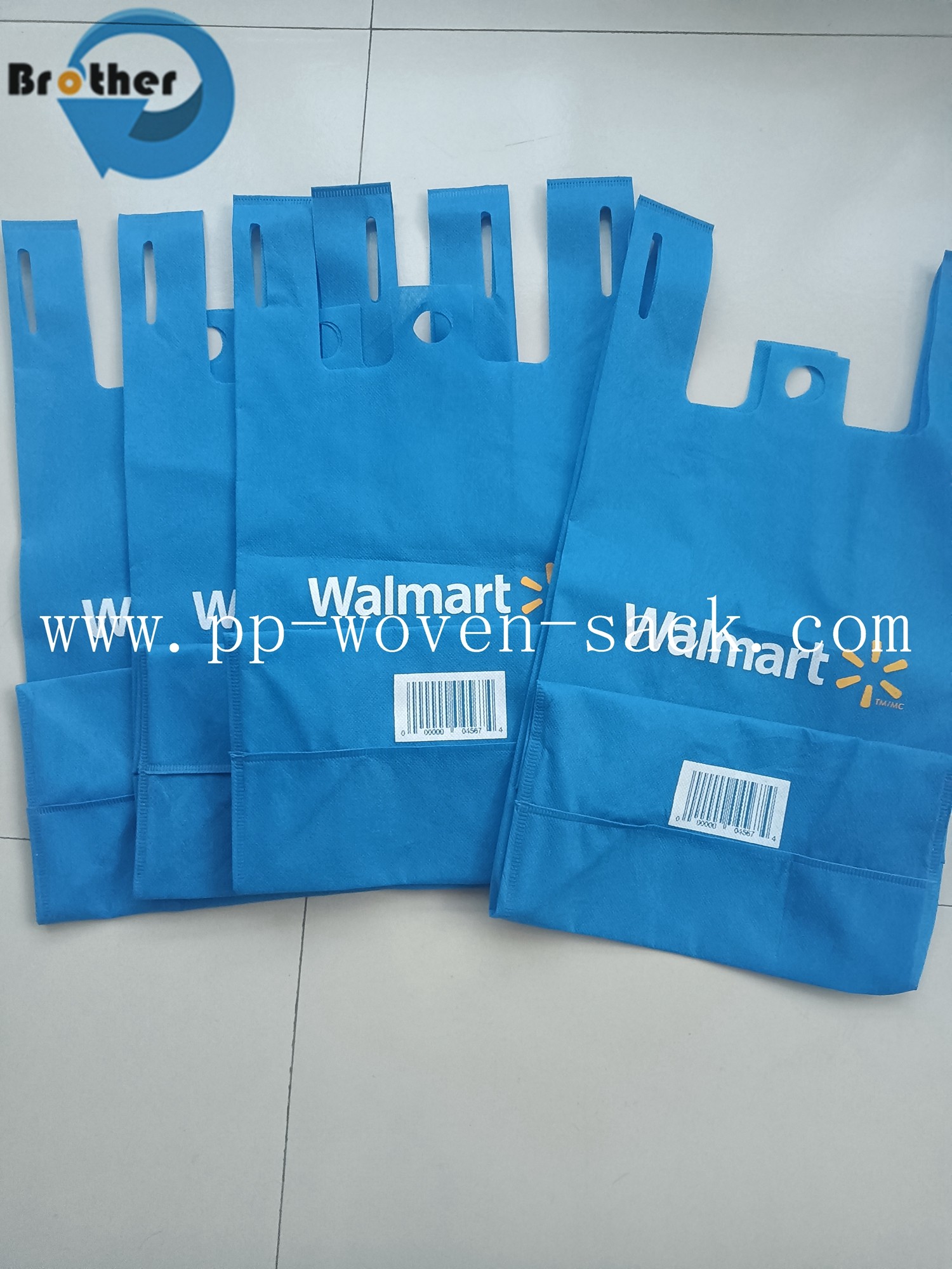 Cheap Eco-Friendly Reusable Vest T Shirt Nonwoven Walmar Tote Grocery Market Shopping Carry Gift PP Non Woven Bags for Sale for sale