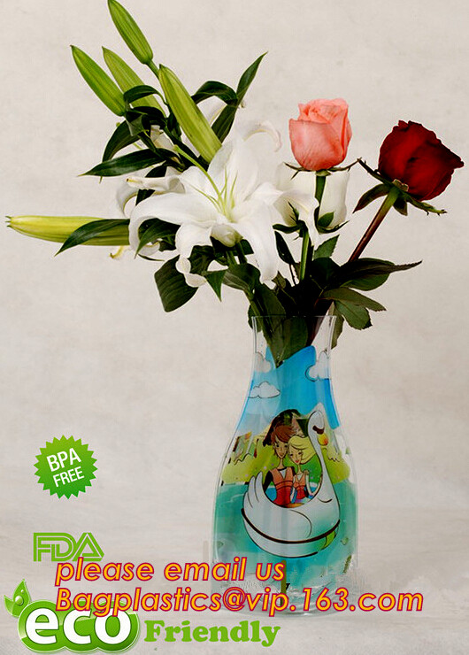 China Vinyl Plastic Standup Flower Vase,PVC Plastic Flower Vase With Wonderful Design,Waterproof Foldable Plastic on sale
