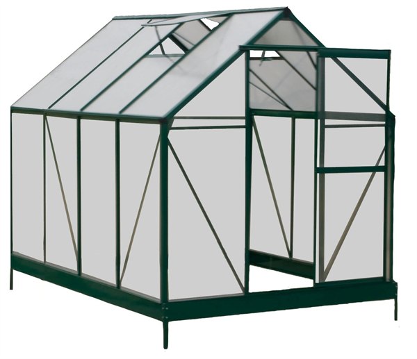 China Sturdy Aluminum Framing 4mm UV Twin-wall Polycarbonate Sheets Greenhouses 6' X 8' on sale