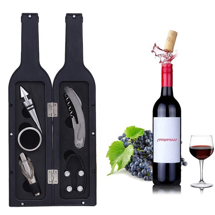 Best 7*7*32cm 5Pcs Wine Corkscrew Kit Christams Wine Bottle Opener Set Gift wholesale