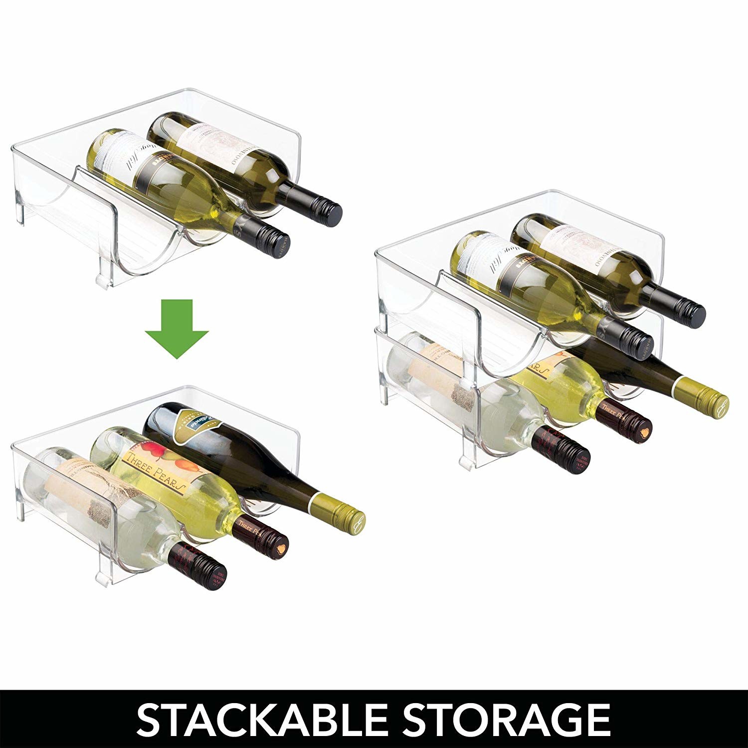 Best Contemporary Stackable Acrylic Wine Bottle Holder For Kitchen Countertops wholesale