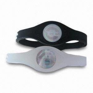 Best Silicone Balance Bracelet with Holograms and Negative Ion, Customized Designs are Welcome wholesale