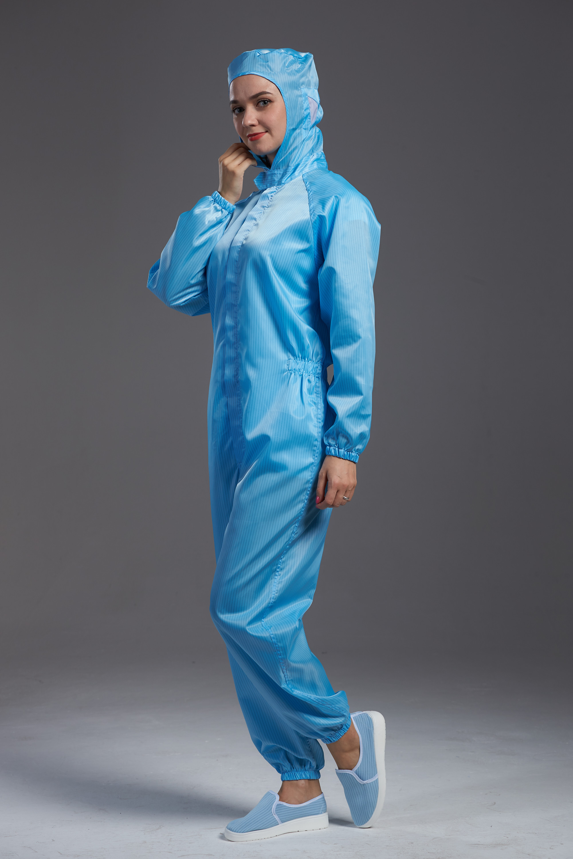 Best Cleanroom Garment Resuable Autoclave hooded Coverall small blue durable resuable in Pharmaceutical Workshop wholesale