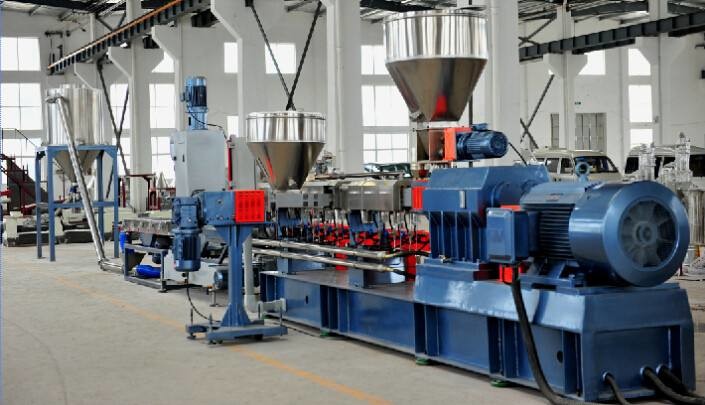 China LDPE Hdpe Double Screw Extruder Machine , PVC PE Corrugated Pipe Making Machine on sale