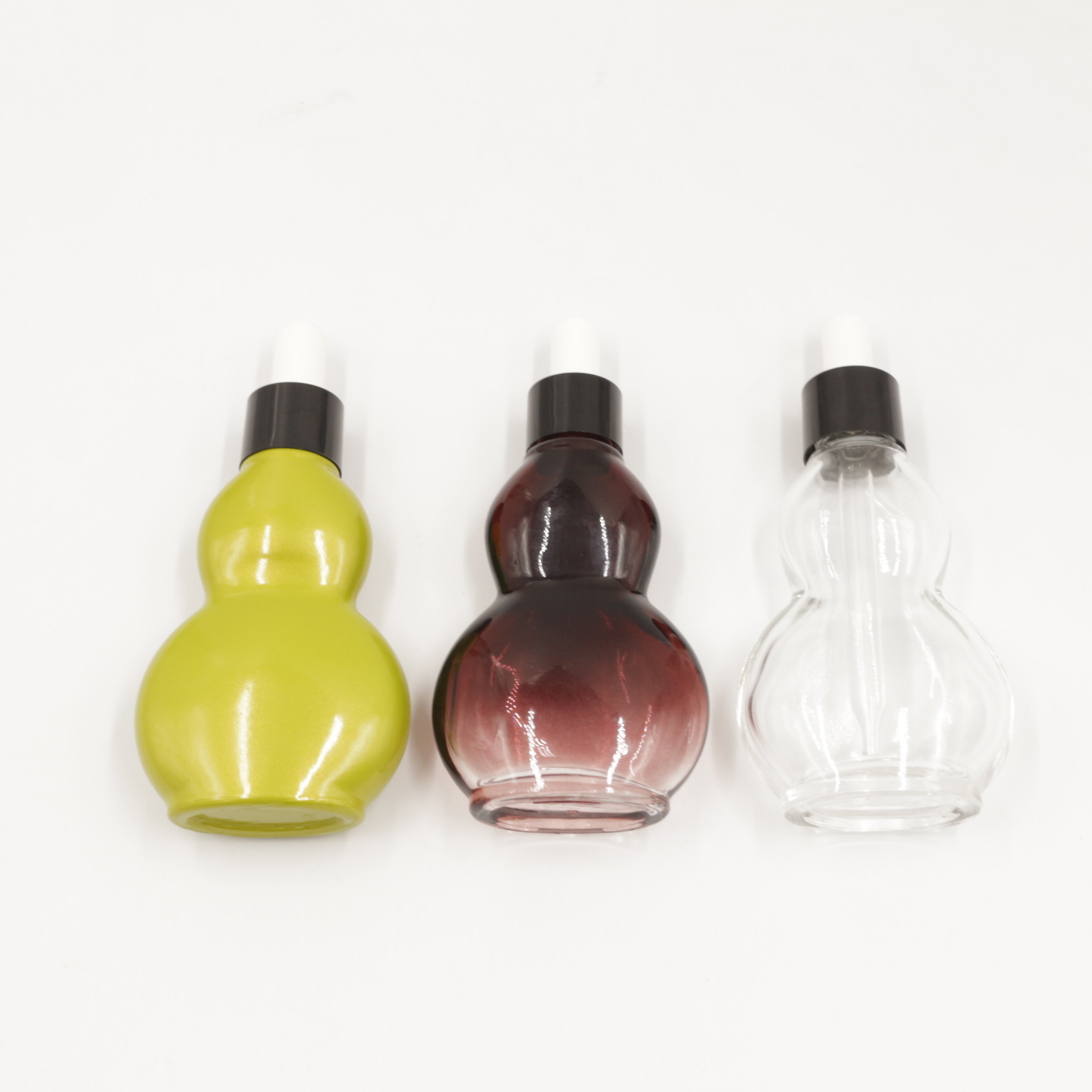 China Flat Gourd Aromatherapy Glass Bottles Essential Oil Sample Bottles 10ml on sale