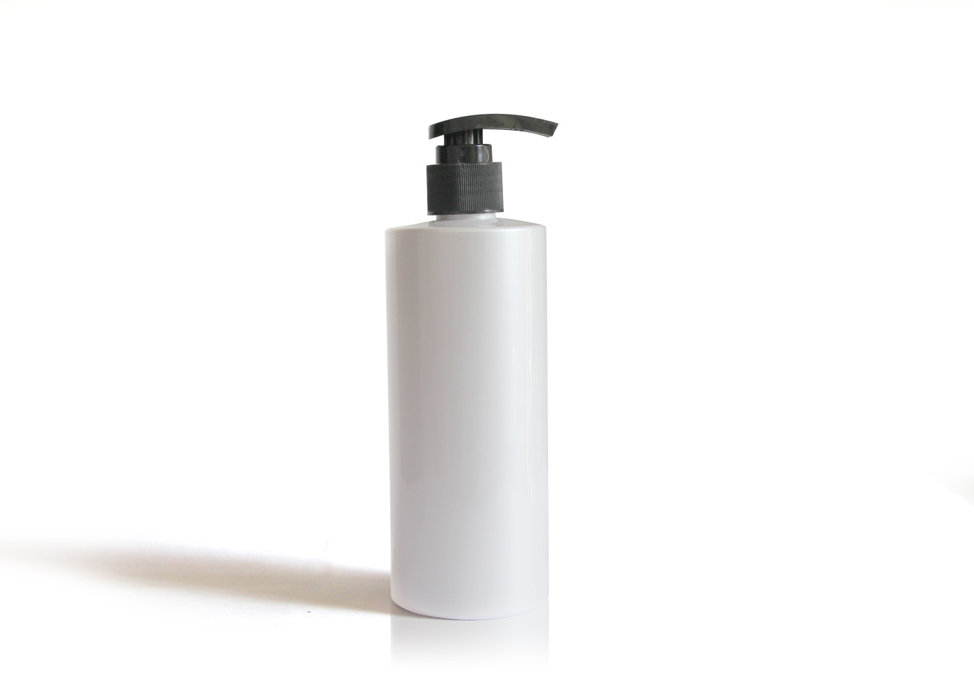 Best White Cylinder PET Cosmetic Bottles With Black Plastic Pump Dispenser wholesale