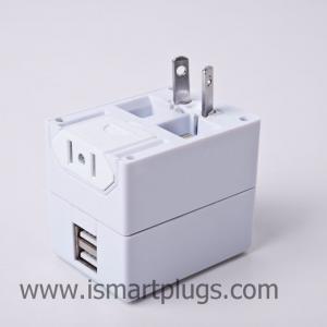 China All in one travel plug socket with 2.1A dual usb travel adapter TQ609-2 on sale