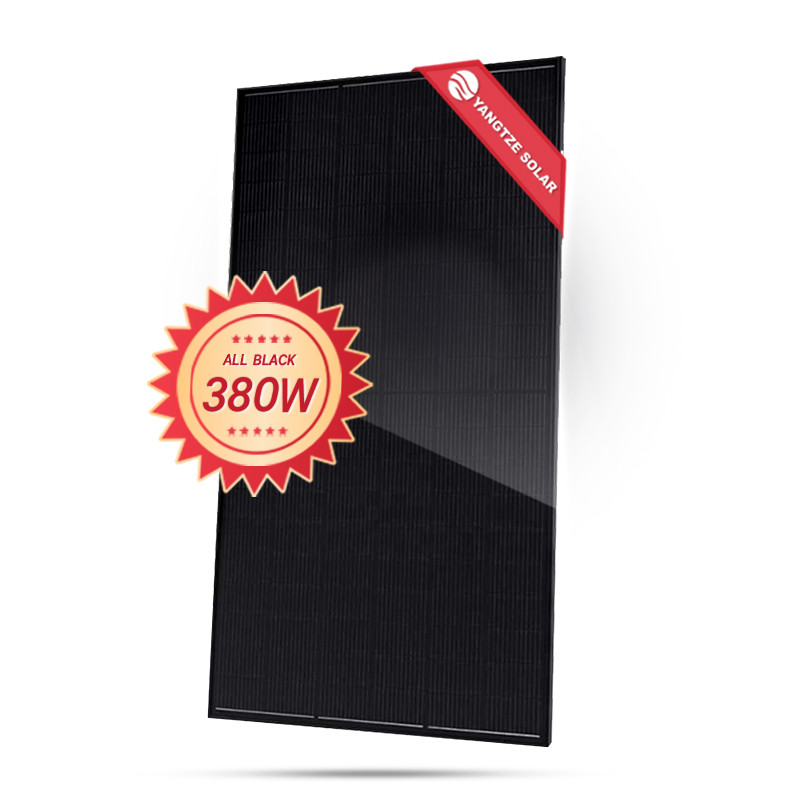 China 380W Full Black Mon-Facial Solar Panel  Half Cell  Price 380 Watt Pv Module on sale