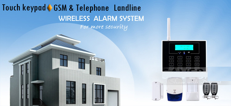China GSM Touch Screen Wireless Home Security Alarm System with LCD Display and 30 Wireless Zone on sale