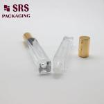 SRS cosmetic square shape clear color 10ml glass roller ball bottle