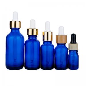 China 25ml 60ml Blue Glass Dropper Bottles 30ml Dropper Bottles With Pipette on sale