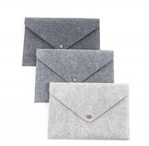 Best Hot selling unique design gray OEM design folder shape laptop felt bag. size IS a4. 3mm microfiber material wholesale