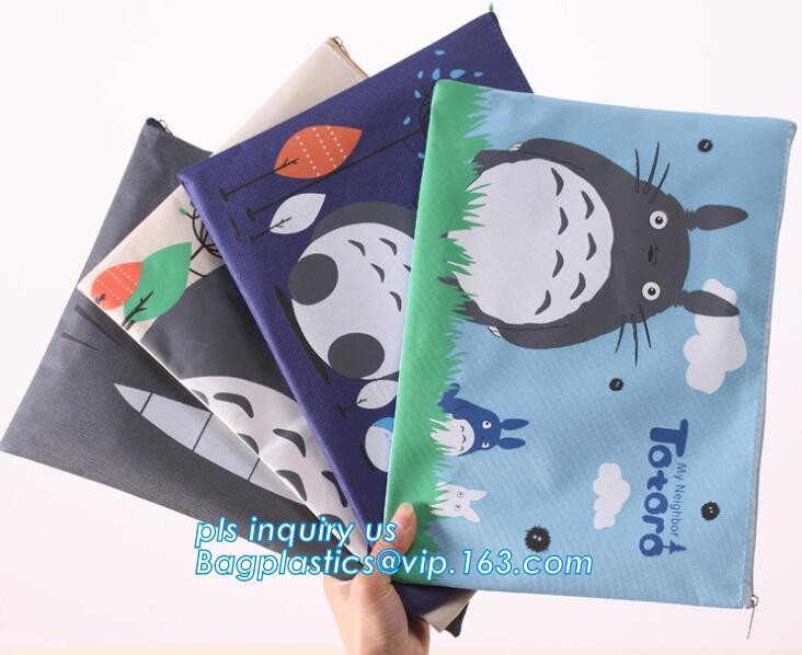 China Stationery A4 Paper Waterproof Office Zipper File Bag, Office Stationery Bright Colors OEM File Bag Pocket Clear PVC Bag on sale