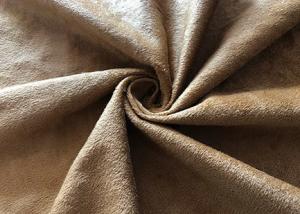 China 130GSM 100 Percent Polyester Brushed Suede Fabric For Clothing Brown Color Fashion on sale