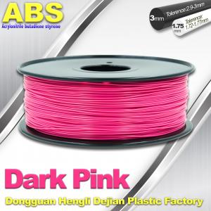 China Colored ABS 3d Printer Filament 1.75mm /  3.0mm , Dark Pink  ABS Filament on sale