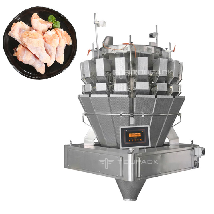 China Multifunction 16 Heads Screw Feeding Weigher Weighing And Packaging Machine For Fresh Chicken Leg on sale