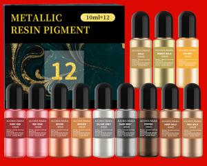 China LSY 12 Colors Metallic Concentrated Epoxy ResinMetal Color Alcohol-Based Ink Dye Great for Epoxy Resin Art, Painting on sale