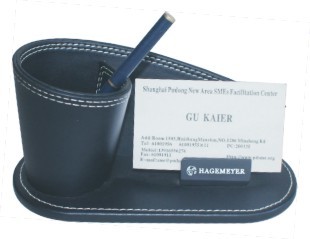 China Hotel Guestroom Leather  Name Card  And Pen Holder on sale
