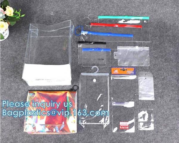 Custom Logo Printing PVC Frosted Swimwear Clothing Zip lockk Plastic Packaging Bag Slider Zipper Pouch