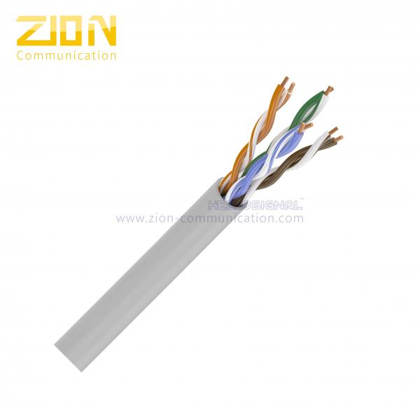 Cheap Solid 0.50mm Copper Conductor Plenum PVC Jacket Cat5e Network Cable CPR Certified for sale