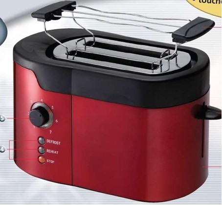 China 800W 50 or 60 hz Red electric two Slice  bread pop up Toaster Ovens on sale