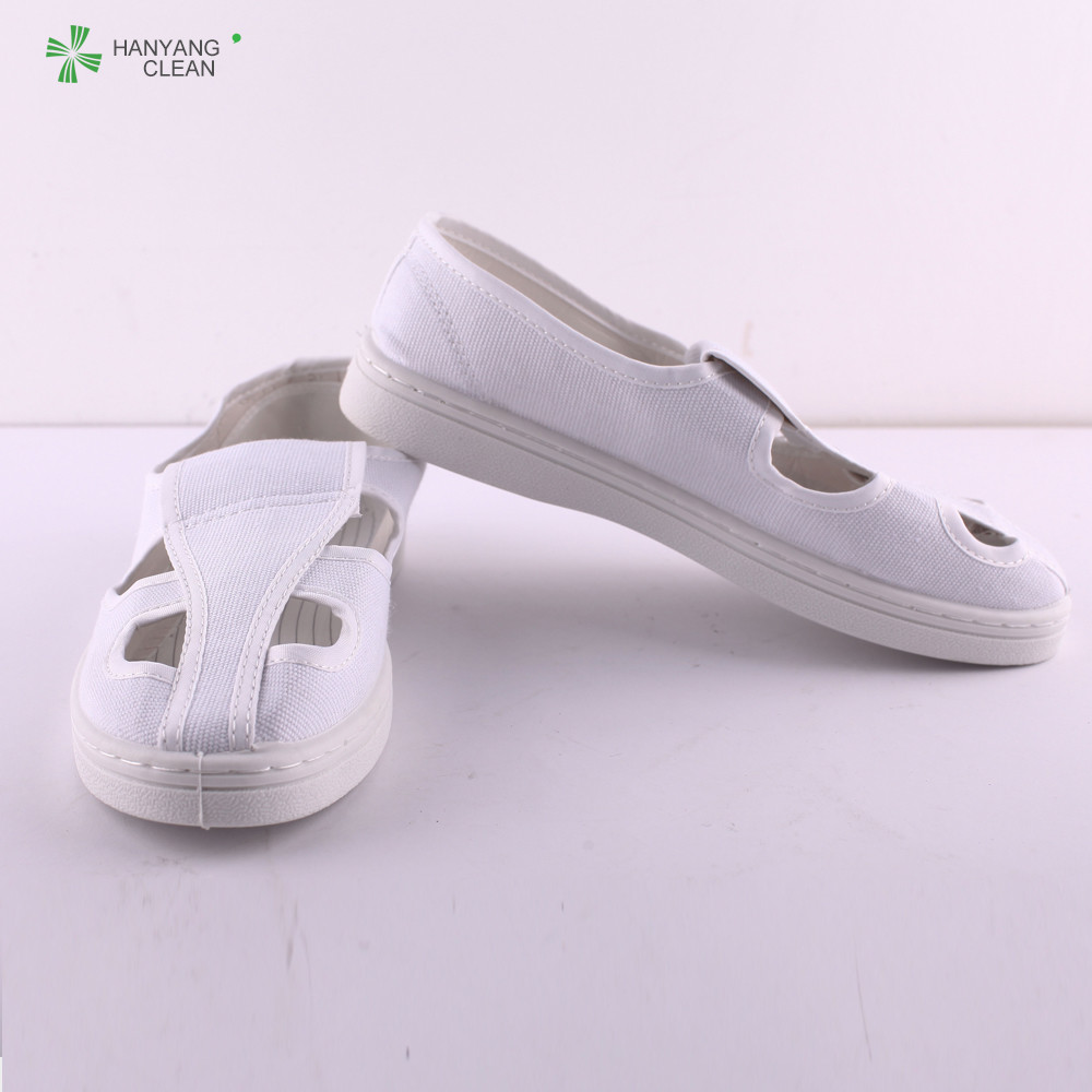 Best PVC Outsole Food Industry Footwear , Dustproof White Esd Shoes With Four Eyes wholesale