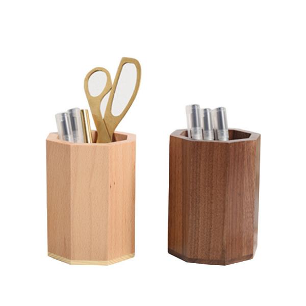 Cheap OEM ODM Solid Wooden Pencil Vase Desktop Pen Holder For Shcool for sale