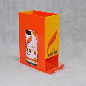 China Orange Acrylic Food Display Stands / Beverage Display Rack For Can Beverage on sale