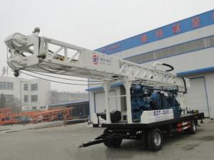 China 97KW Diesel Pile Drilling Machine , 300m depth Trailer Mounted Water Well Drilling Rig on sale