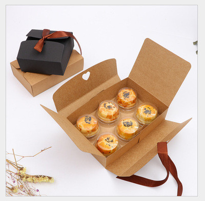 Best CE FDA Kraft Paper Mooncake Packaging Box With Ribbon wholesale