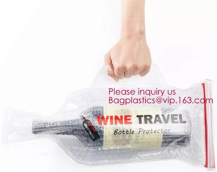 Cheap Reusable Wine Bottle Protector, Air Bubble Cushion, Travel Sleeve Case, Leak-proof Safety Impact Resist for sale