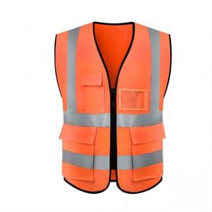 China Industrial Quick Dry Reflective Safety Vest Polyester Construction Safety Vest With Pockets on sale