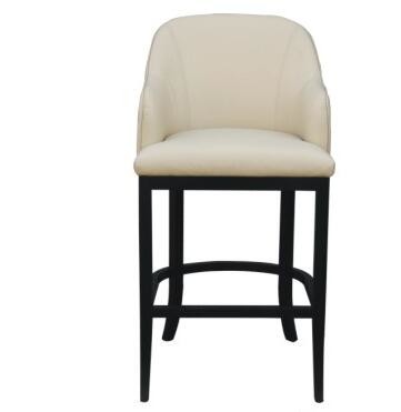 China Solid wood frame white pu/leather upholstery American style wooden barstool on sale