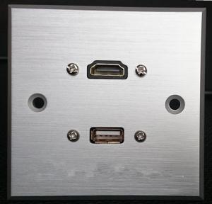 China HDMI & USB Aluminum Alloy Wall Plate , Electrical Wall Socket For Hotel / Home on sale