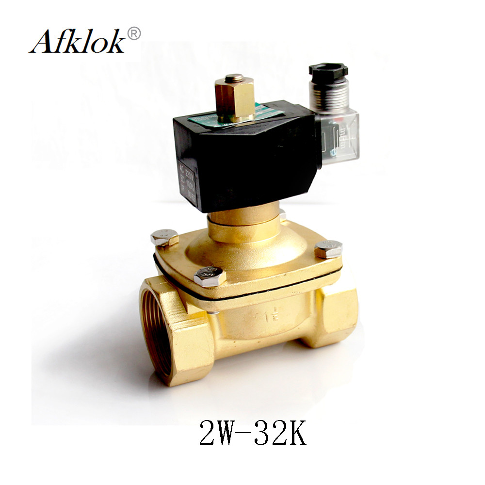Cheap Brass 1-1/4" inch Normally Open Air Water Solenoid Valve AC 24V for sale