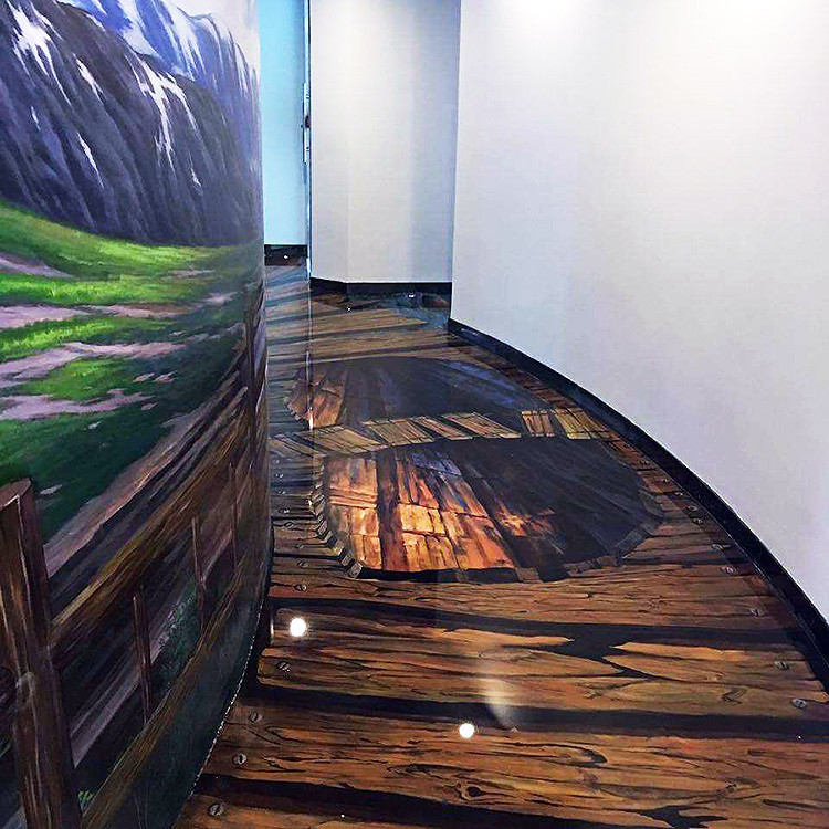 Best 3D Flooring Epoxy Topcoat P-128 Iraq distributor-Ultra clear, no bubble, Uv stable, anti-scratch, wear resistance, wholesale