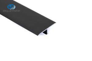 China Kitchen Cabinet Aluminum T Profiles 7.5mm Height Oem Available Black Color For Floor Decoration on sale
