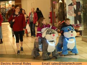Coin Operated Animal Rides with LED Flashing Lights and Music, Coin Operated Plush Ride