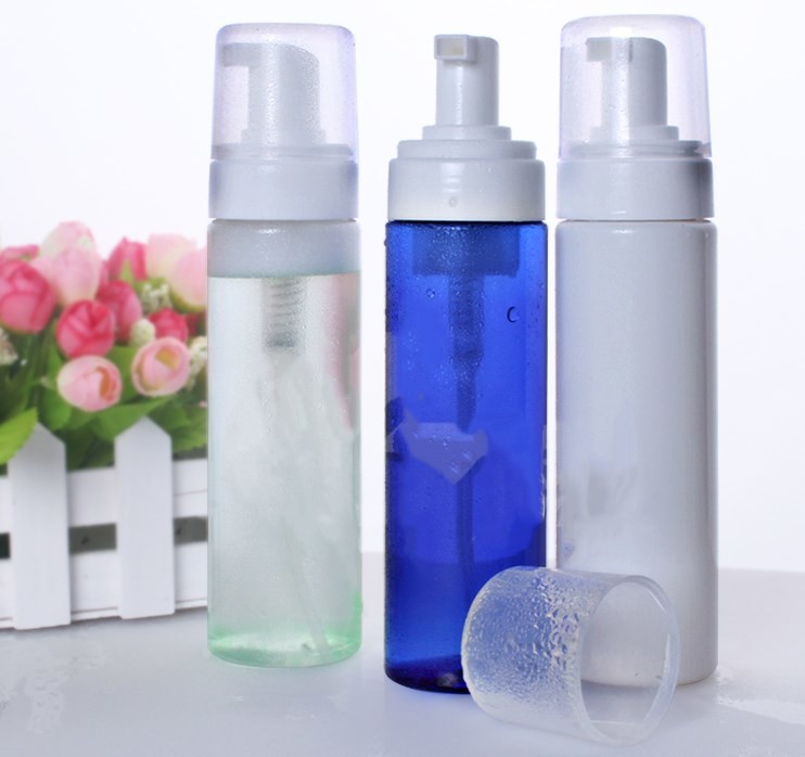 China Clear Empty Foam Pump Bottle Dispenser 200ml PET Cosmetic  With White Cap on sale