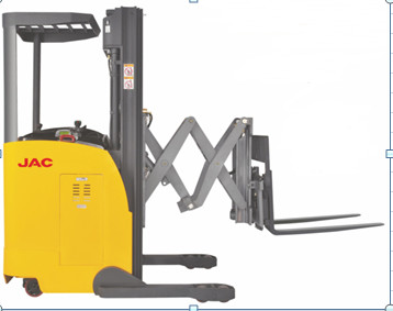 1500kg Load Capacity Electric Reach Truck Forklift With Double Scissor
