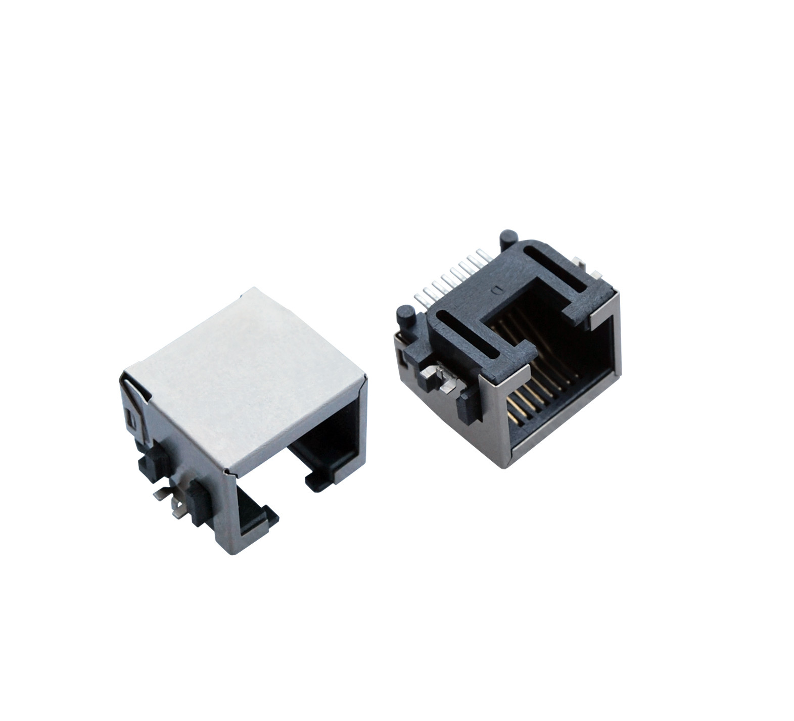 China SMD Rj45  / Low Profile RJ45 Jack , Rj45 Phone Jack With Sinking Plate High 8.6 mm on sale