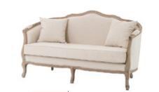 China Beige French Country Style Living Room Couches , Solid Oak Wood Antique Fabric Sofa on sale