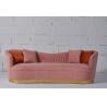 Buy cheap Pink Velvet Fabric Living Room Sofa With Gold Stainless Steel Base from wholesalers