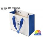 China Colored Cotton Flat Ribbon Handle White Cardboard Printed Paper Bags for sale